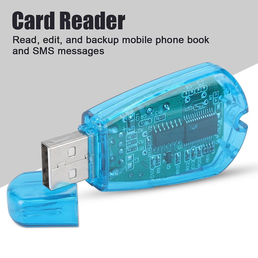 Mobile Phone SIM Card Reader USB Copy Backup Reader With CD for QQ ICQ MSM PC Computer
