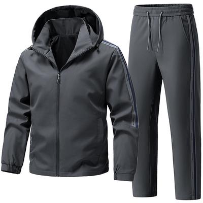 Sports Suit Men's Spring Autumn Jacket and Pants Tracksuit  Zipper Hooded Cardigan Coat Long Pants Two-piece  Two-piece Set Male Clothing Set