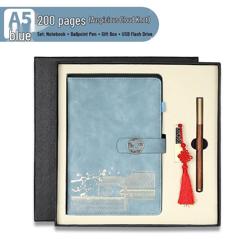 A5 High-End Retro Chinese Office Gift Set - Customizable Logo Souvenir Box