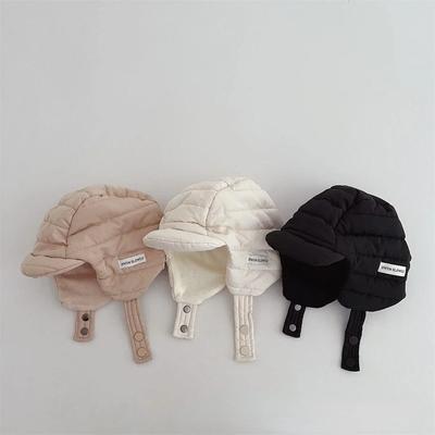 Koreanische Babymütze für Jungen und Mädchen, Winter, verdicken, winddicht, Ohrenschutz, warme Mützen für Kinder, Herbst, Baumwolle, gefüttert, Lei Feng Cap