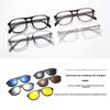 TR90 Magnetic Clip On Sunglasses Retro Snap On Frame With Lens For Nearsightedness Glasses Stylish Accessory