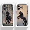 Frisianhorse Black Horse Art Phone Case Black Matte Thin Phone Case For iPhone17 16 15 14 13 ProMax