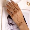 New Women Zircon Inlaid Multilayer Finger Ring Bracelet, Minimalist Exquisite Stainless Steel Bracelet Fashion Versatile Jewelry