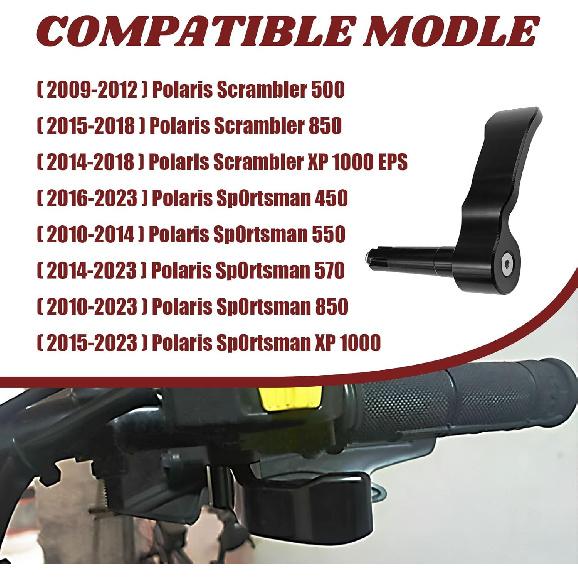 Aluminum Thumb Throttle Control Lever Black - Direct Fit for Polaris Sportsman 450/550/570/850/XP1000 and Scrambler 550/850/XP1000 EPS (2009-2024),