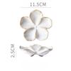 Vintage Ceramic Craft Dish Japanese Flower Shaped Dish Creative Dipping Sauce Dishes Handmade Multicolor Decor Display Tray
