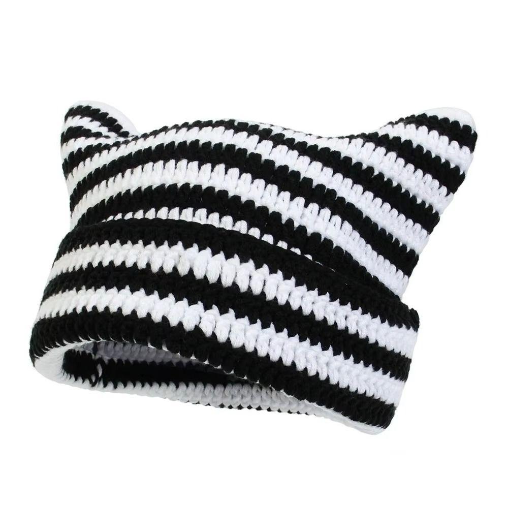 Cute Cat Ears Beanie Hats Warm Pullover Hat Fashion Little Devil Cap Girls