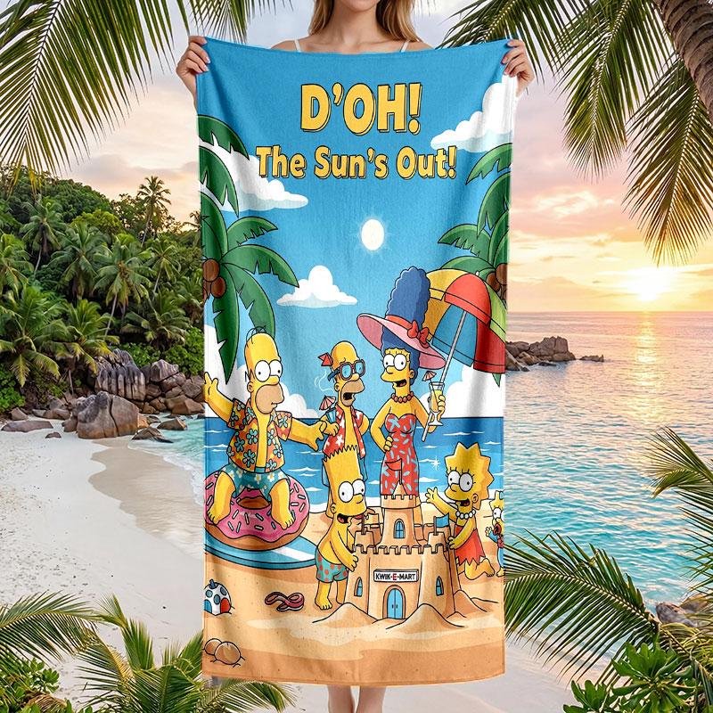 Large Beach Towel Quick Dry Absorbent Towel For Beach IndoorThe Simpsons