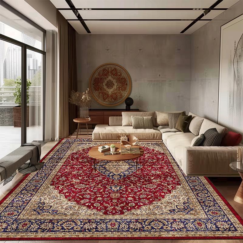 Persian Carpet Large Area Living Room Decoration Home Mat Comfortable Soft Bedroom Bedside Rug Non-slip Washable Lounge Rug