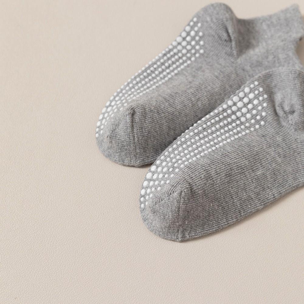 6Pairs Cotton Baby Solid Socks Non-slip Toddle Walking Socks Cute Kids Tube Sock  First Walkers