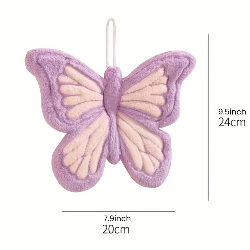 1pc Butterfly-Shaped Hanging Thick Coral Fleece Towel | Quick-Drying, Skin-Friendly, Fine Texture, Ideal for Kitchen and Bathroom Use