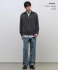 MUSINSA STANDARD Relaxed Ribbed Half Zip Knit [Gray]