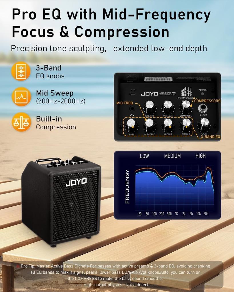 JOYO VIBE CUBE Compact Bass Combo Black BA-30 Amplifier,
