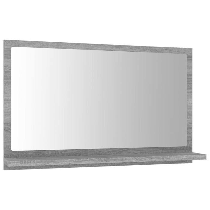 VidaXL Wall Mounted Bathroom Mirror Vanity Mirror Makeup Mirror Bathroom Interior Sonoma Grey 815637