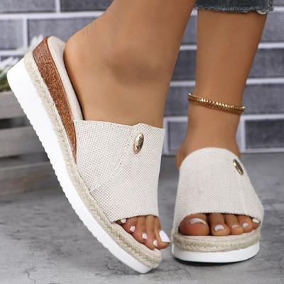 Summer  Plus Size 43 Women'S Shoes Foreign Trade Slippers Woman Slippers Wedge Heel Thick Sole Lightweight Casual Shoes