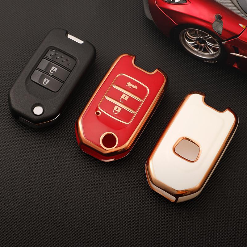 2 3 Buttons TPU Car Remote Key Case Cover Shell For Honda Civic HRV CRV XRV CR-V Crider Odyssey Pilot Fit Accord Protector