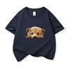 Kids Cotton T Shirt Cute Peeking Bear Cub Print Crew Neck Short Sleeve Tee Casual Breathable Boys Girls Summer Tops