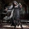Halloween Costume Women Ghost Bride Witch Vampire Cosplay Dress With Necklace Ribbons