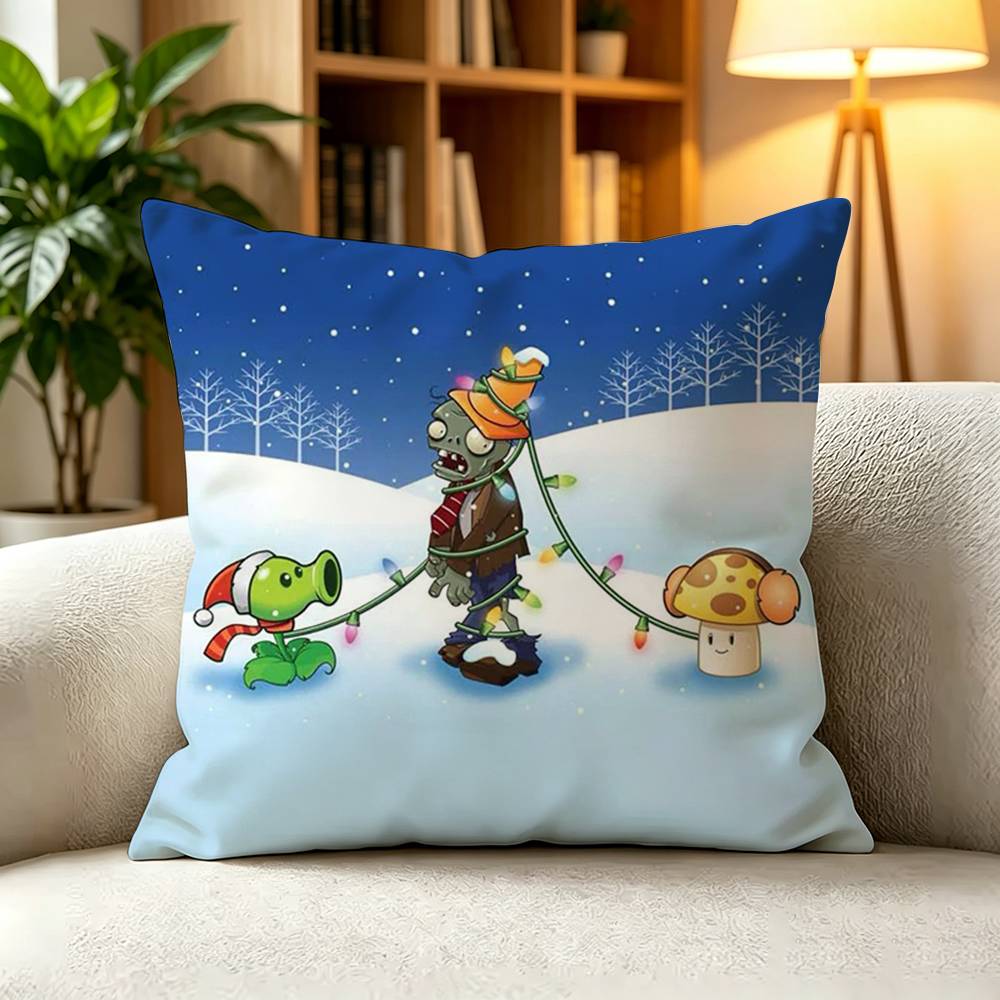 PPVZ Plants vs Zombies Plant Zombie Square DoubleSided printed Pillow Case Bedroom Bedside Pillow Sofa Cushion Cover