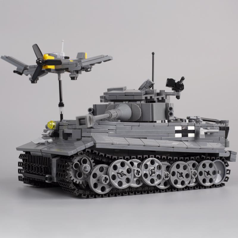 Bloques de Construcción Tanque Principal de Batalla Serie Militar WW2 Alemán Sd.Kfz. 181 Figuras de Soldados del Ejército Tanque Tigre Ladrillos Juguetes para Niños Regalos