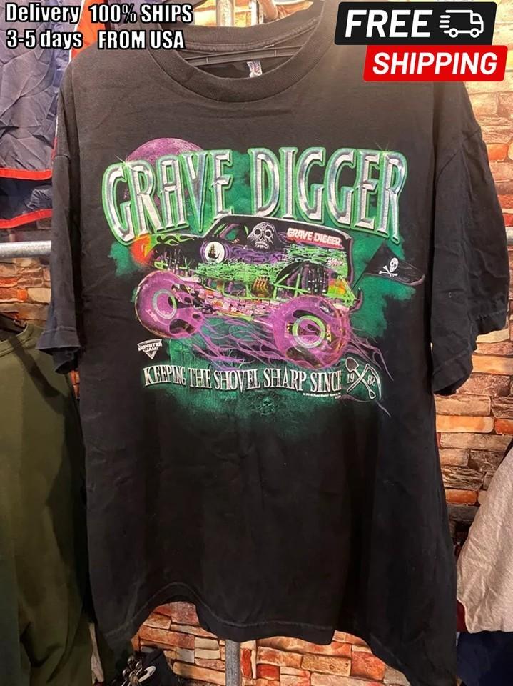 Rare Grave Digger Monster Truck black T shirt Unisex Men Women NH14791 Unisex T-Shirt XXXXL