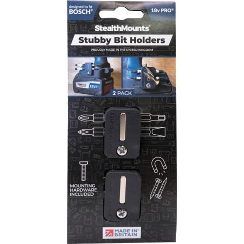 

Stealth Mount Stubby Bit Holder for Bosch (Pack of 2) Black BH-BO-S-BLK-2