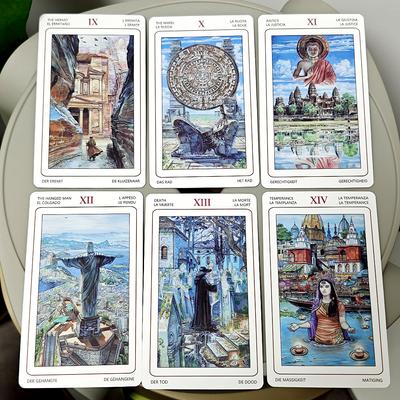 Sacred Sites Tarot 78 Pcs Colorful Tarot Cards Connect with The Age-old Wisdom of Temples, Shrines, and Sacred Places 12*7cm