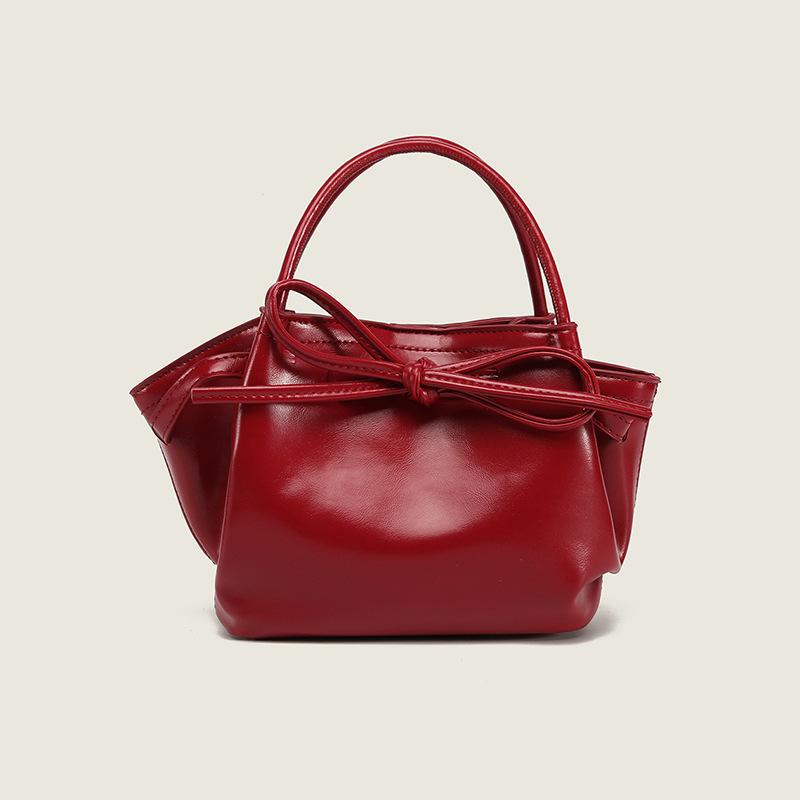 Korean Niche Portable Vegetable Basket Bag Women'S Spring Summer Fashion Bucket Bag Bow Messenger Bag
