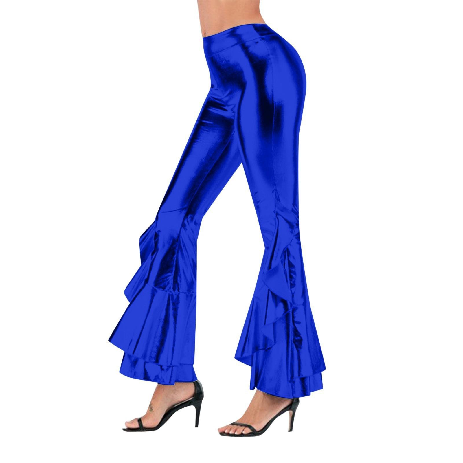 Женские -цвет Сексуальные Облегающие Расклешенные Брюки Неправильной Формы L