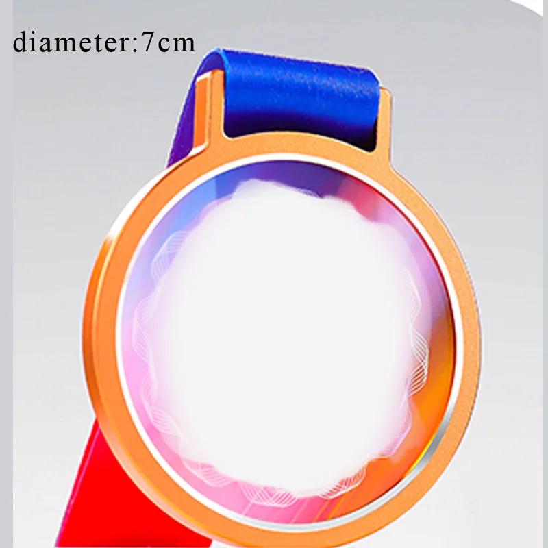 

Custom Color Printing Transparent Medal, Gold, Silver, Bronze, Sports Awards, Marathon Red Box Packaging, Crystal Lettering, 1Pc