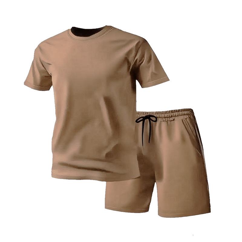 Herren Schnelltrocknendes Sommer Sportset: Kurzarm-T-Shirt & Shorts 2-teilig zum Laufen