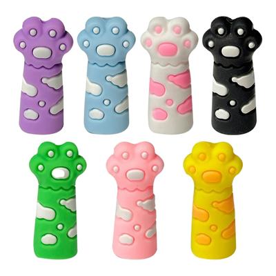 6 Pezzi Cappucci per Matite Artigli di Gatto Cartone Animato Tappi in Silicone per Matite Copertura Protettiva per Punta di Matita Forniture Scolastiche per Ufficio per Bambini