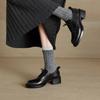 Krazing Pot Pelle di Pecora Punta Tonda Tacco Medio Allacciatura Scarpe Primavera Autunno Taglia Grande 41 Oxford Donna Pumps