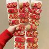 4Pcs New Year Plush Pony Hairpin Atmosphere BB Clip Cute Cartoon Year Of The Horse Hair Clips Red Series Hair Accessories Gifts