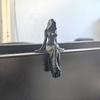 Mystery Hooded Woman Figurine Set Black Robe Faceless Girl Desktop Ornament, Gothic Witch Resin Sculpture