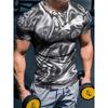 Men's Racing 3D Printed Round Neck Short Sleeve Top  Casual Loose Men's T-shirt Daily Sports Sweat Absorbent Short Sleeve