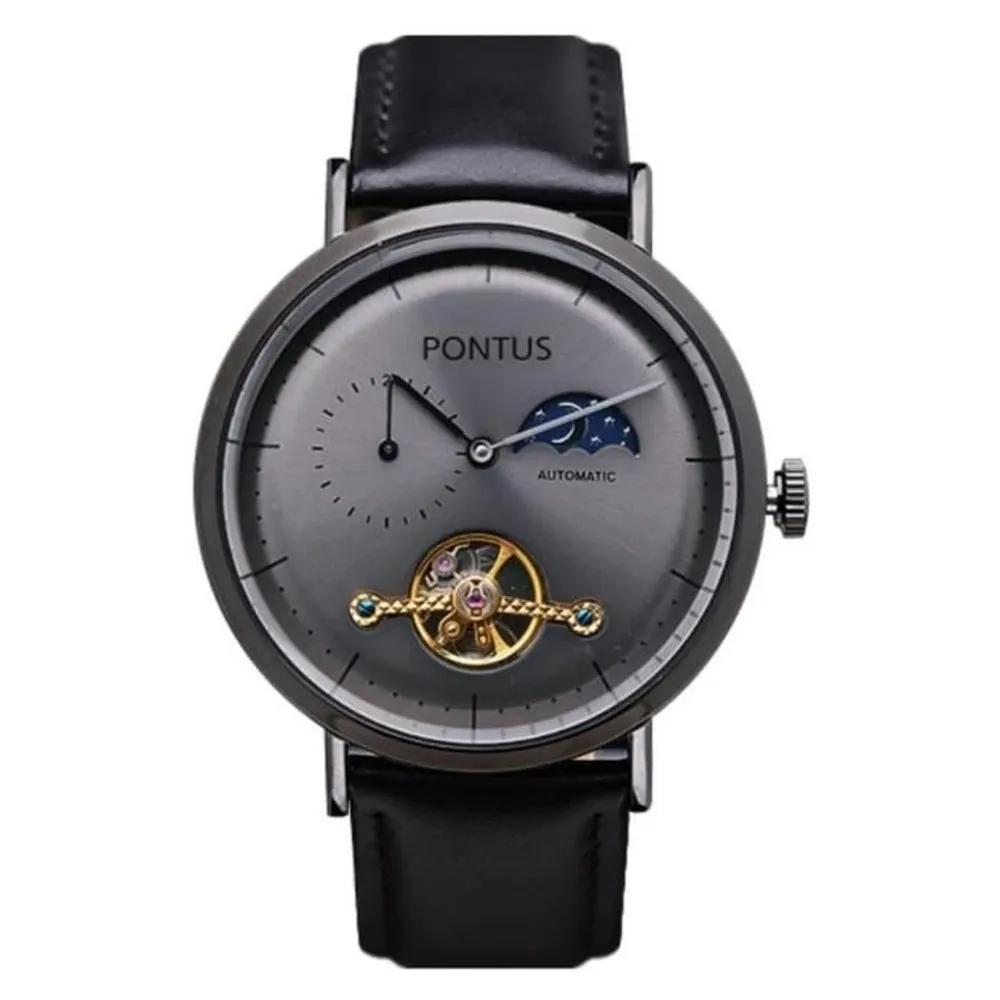 Men s Business Trip Wrist Steel Premium Point Watch A20394_Black