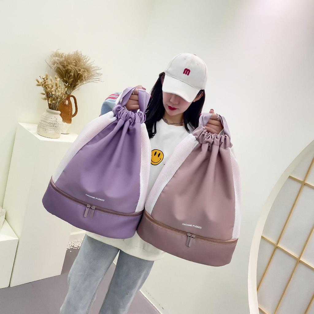 Women's Gym Bag: Wet/Dry Separation, Shoe Compartment, Sports, Swim, Yoga, Travel, Lightweight, Double Shoulder.