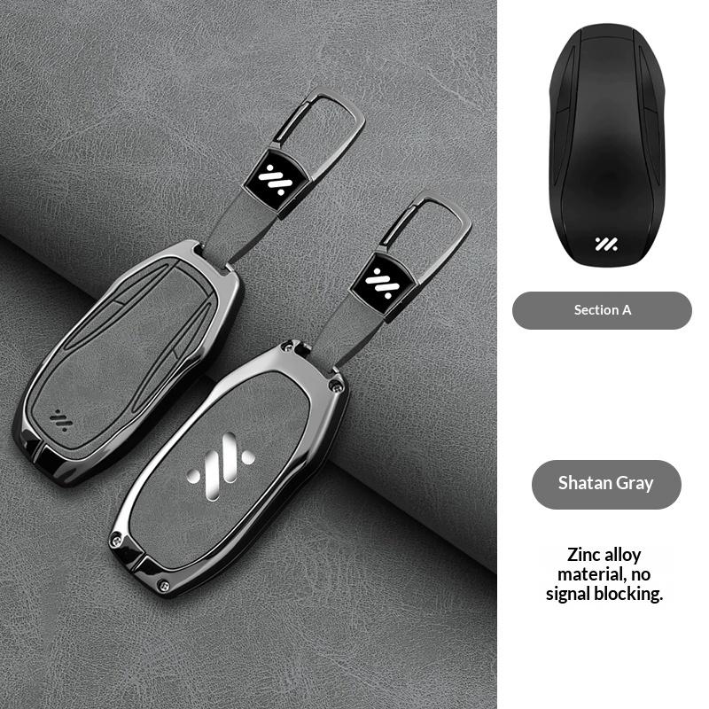 Zinc Alloy Leather Car Key Case Lm Zhiji Ls6 Max Ls7 Pro L7 L6 Key Fob Car Key Box Protective Case Key Cover Car Accessories