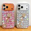 Glitzer Strass Handyhülle Für XiaoMi 15 Ultra 14 Pro 14T 14A Plus 13 Lite 13T 12 12T 12S 12X 5G Rosa Kristall Diamant Rosenblüten Design