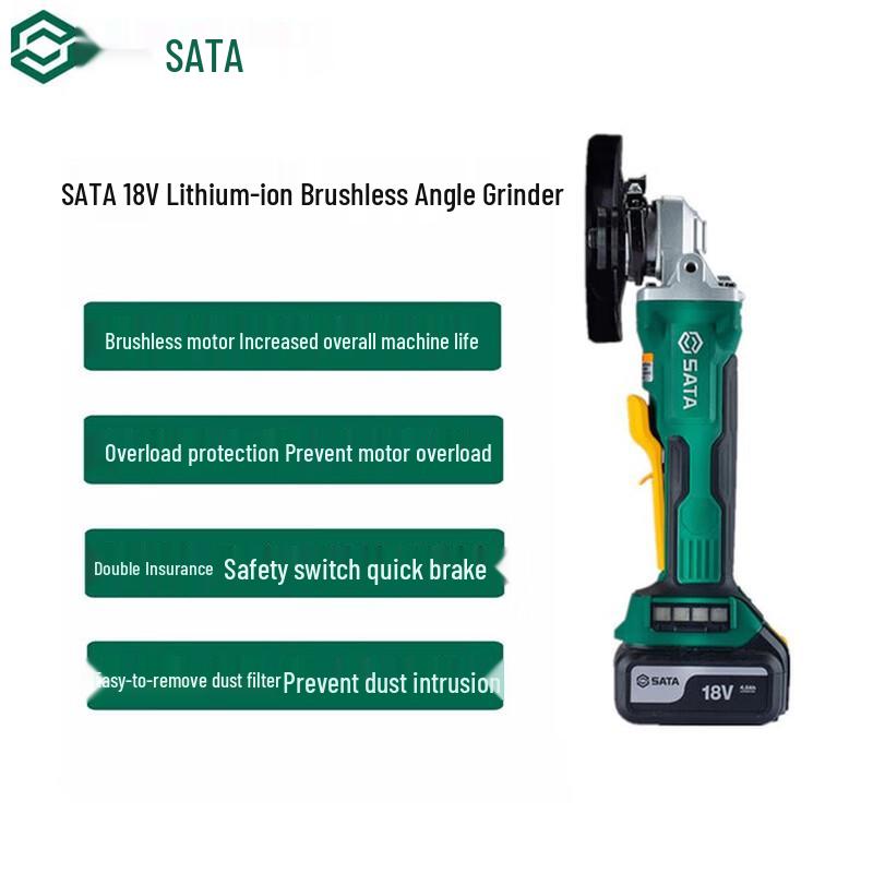

SATA J-Series 18V Brushless 5-inch Angle Grinder CN plug (adapter included)