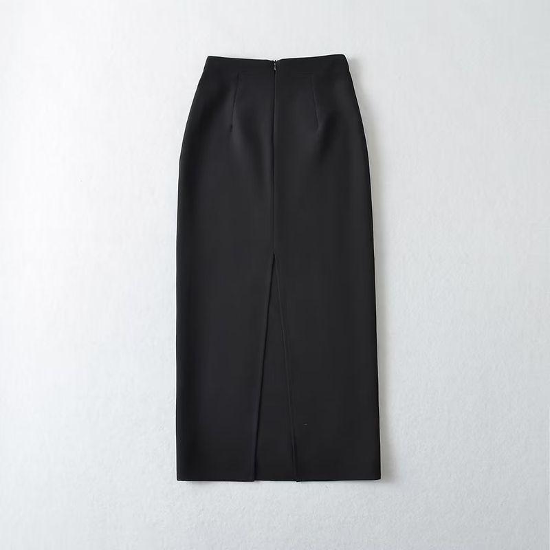 Fashion Style 2023 Summer New Arrival Women's Stylish Mid-Waisted Figure Flattering Easiest for Match Back Slit Mid Length Long Length Skirt