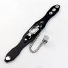 Anime Konoha Sharingan Logo Cuff Bracelet with Ring Cosplay Prop Gift