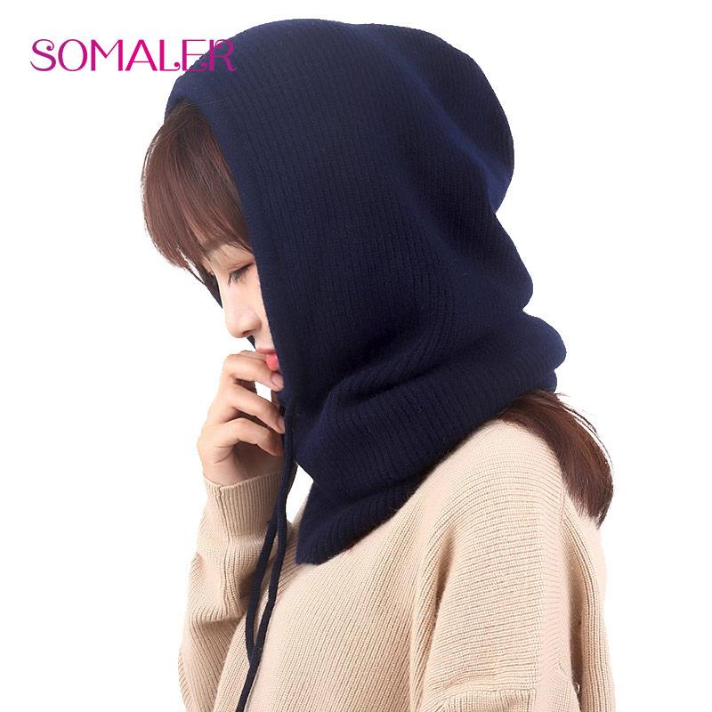 Bonnet écharpe 2 En 1 Femme - Tricoté, Avec Cache-cou Intégré Et Pompon, Chaud Pour L'hiver