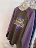 European-Style Plus Size 240 Jin Brushed Raglan Contrast Long Sleeve Women's Thermal Fleece Top for Early Spring/Autumn