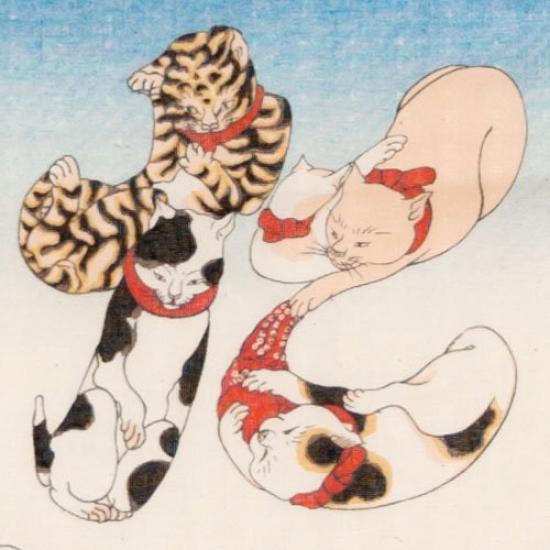 Goods Shop Soft Hand Octopus and Pufferfish [Japanese Wakeishiseijaku] Kuniyoshi's Ukiyo-e Towels