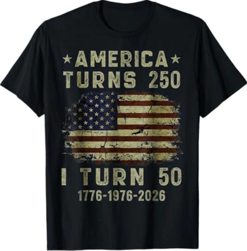 Смешная футболка на 50-летие: Америка празднует 250 лет, мне 50. 1976 XL