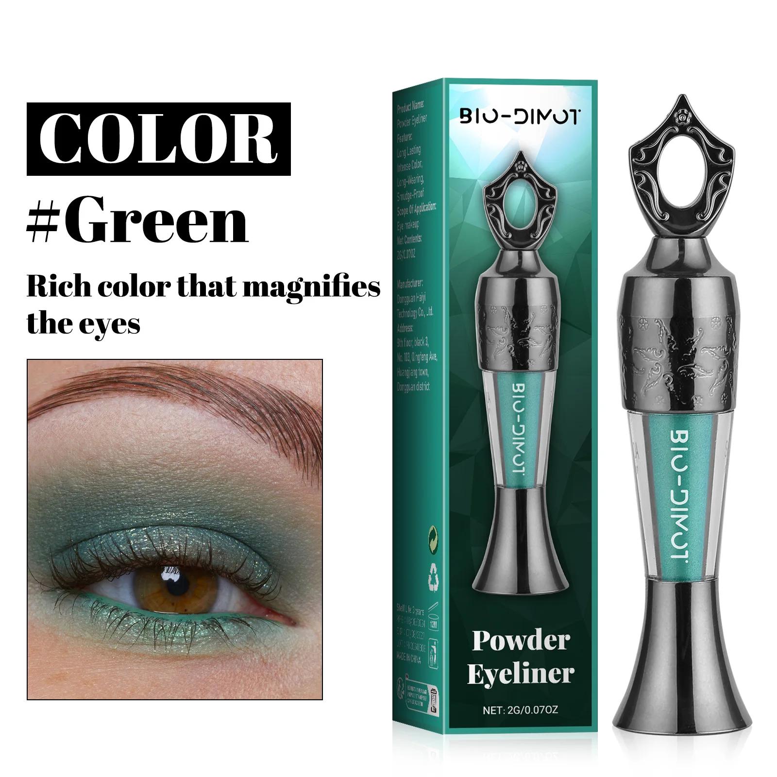 

Black Eye Liner Powder Eyeliner Makeup Long-Lasting Eyeliner Waterproof Eyeliner Powder Easy to Wear Smooth Eye Makeup Tools зелений