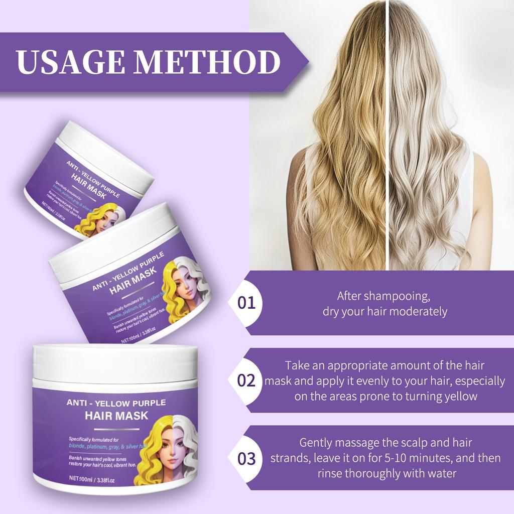 Maska do włosów No Yellow Purple Hair Mask do włosów blond, siwych i siwych 100ml