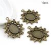 10Pcs 2 Colors Oval Flower Style Cameo Cabochon Base Setting Jewelry Findings Inner Size 13X18Mm