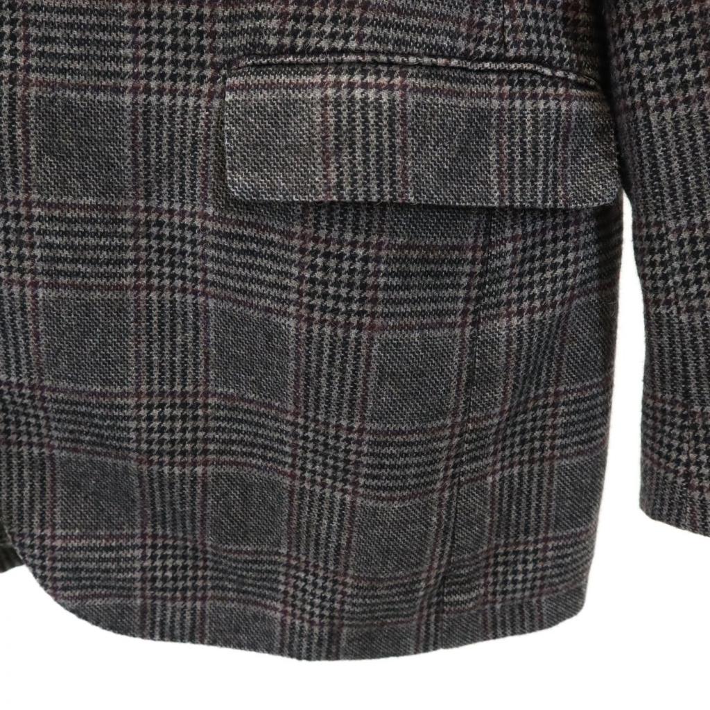 TAGLIATORE made in Italy Check Pattern wool blend tailored jacket 50 Gray Men's Used